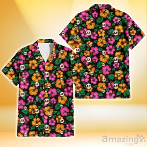 San Francisco Giants Pink Orange Black Background 3D Hawaiian Shirt Gift For Fans Product Photo 1