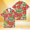 San Francisco Giants Red Hibiscus Green Blue Leaf Yellow Background 3D Hawaiian Shirt Gift For Fans