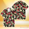 San Francisco Giants Red Hibiscus Yellow Porcelain Flower Black Background 3D Hawaiian Shirt Gift For Fans