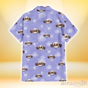 San Francisco Giants Sketch White Hibiscus Violet Background 3D Hawaiian Shirt Gift For Fans Product Photo 3