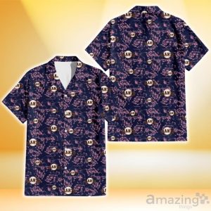 San Francisco Giants Thistle Sketch Hibiscus Dark Slate Blue Background 3D Hawaiian Shirt Gift For Fans Product Photo 1