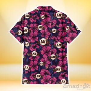 San Francisco Giants Violet Red Blue Leaf Black Background 3D Hawaiian Shirt Gift For Fans image San Francisco Giants Violet Red Blue Leaf Black Background 3D Hawaiian Shirt Gift For Fans Product Photo 3