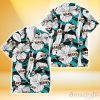 San Francisco Giants White Hibiscus Turquoise Wave Black Background 3D Hawaiian Shirt Gift For Fans