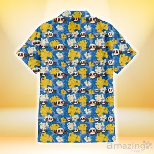 San Francisco Giants Yellow White Hibiscus Powder Blue Background 3D Hawaiian Shirt Gift For Fans Product Photo 3