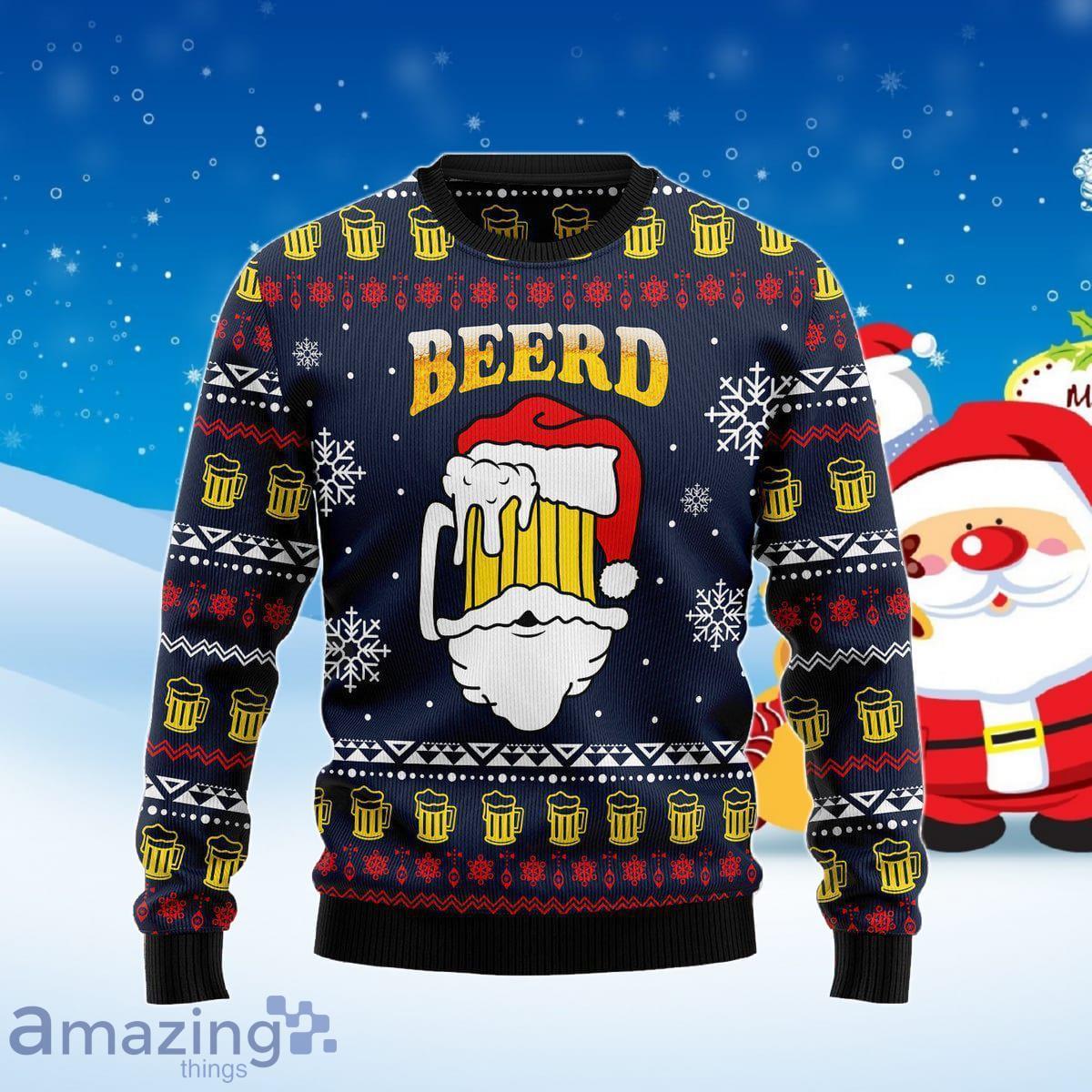 Santa Beerd Ugly Christmas Sweater Best Gift For Men And Women Product Photo 1