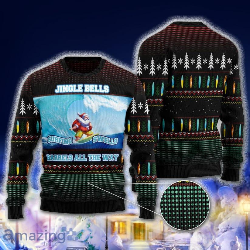 Santa Claus Surfing Special Design For Christmas Holiday Ugly Christmas Sweater Product Photo 1