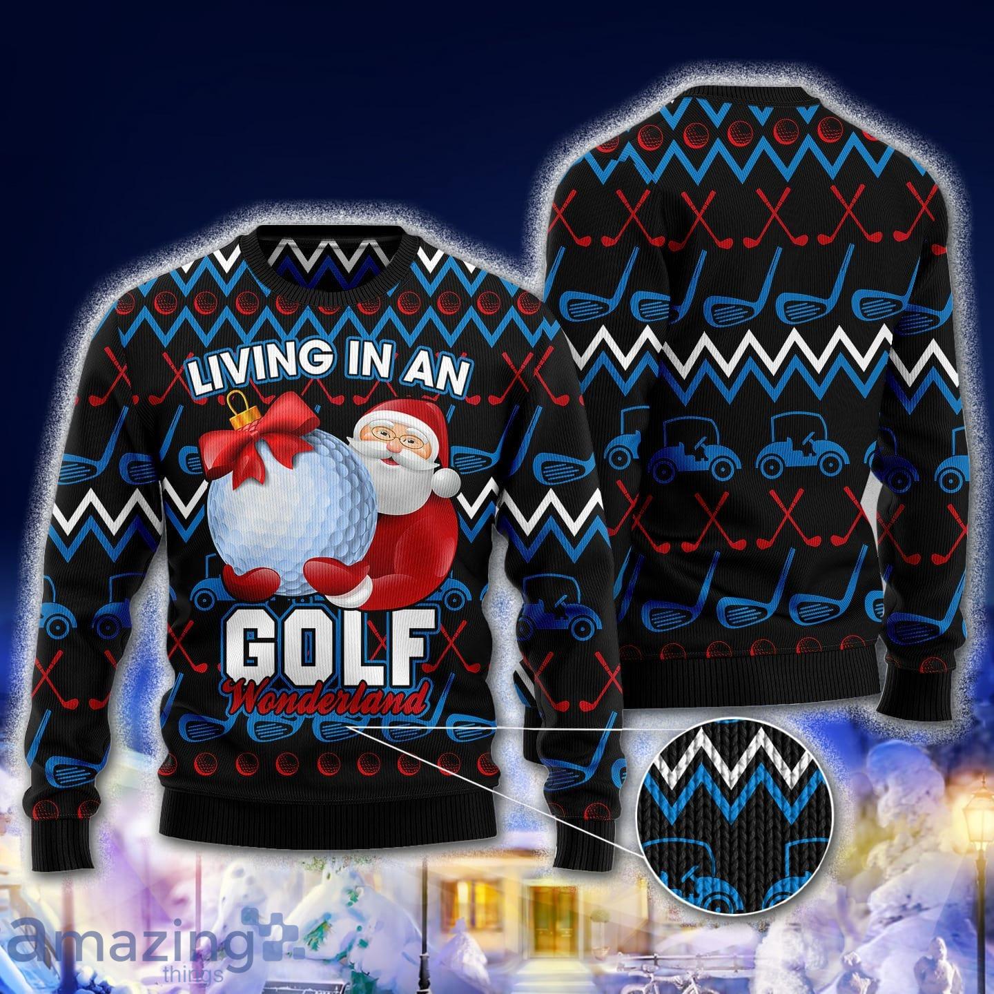 Santa Clause Golf Wonderland Special Design For Christmas Holiday Ugly Christmas Sweater Product Photo 1