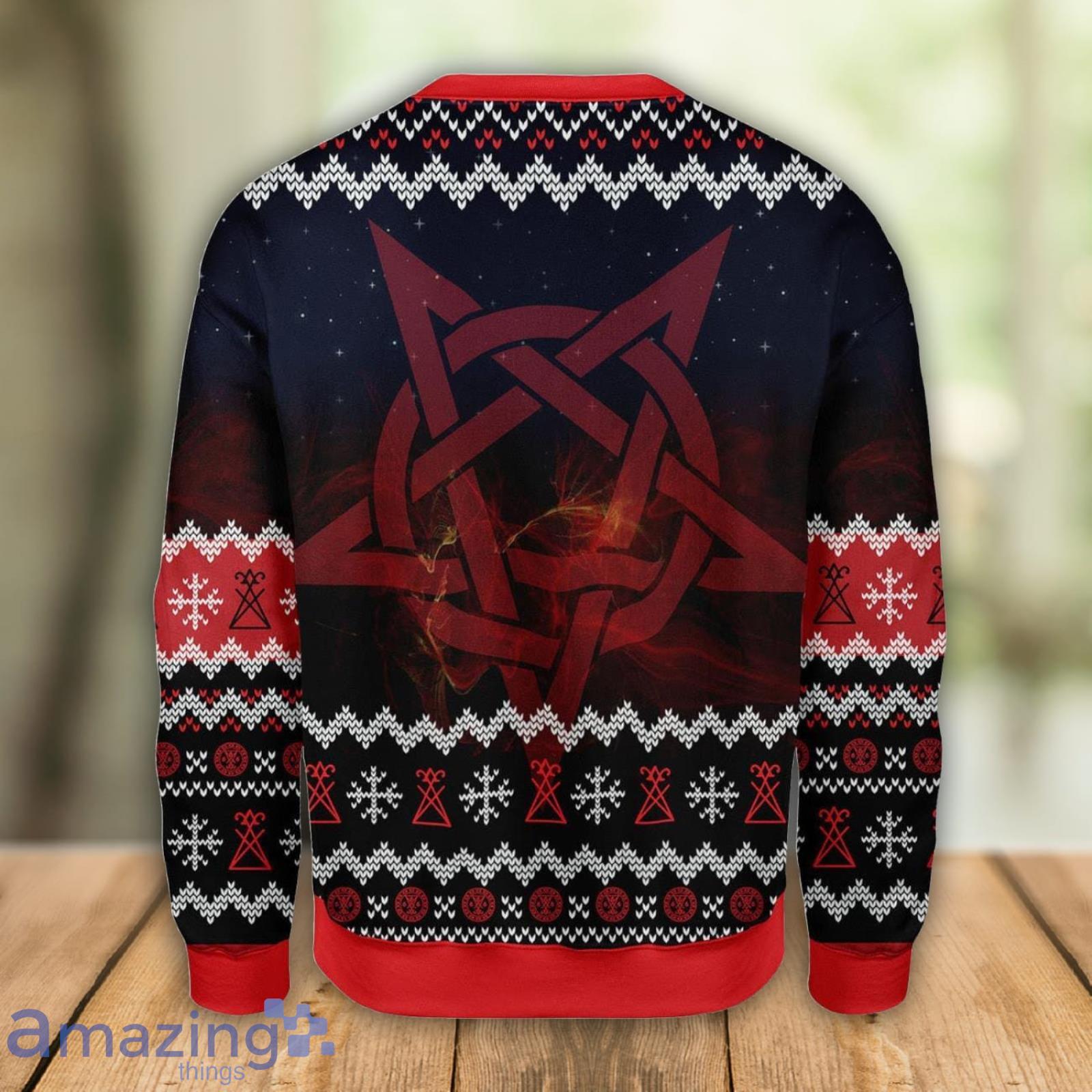 Ugly christmas sweater satan sale