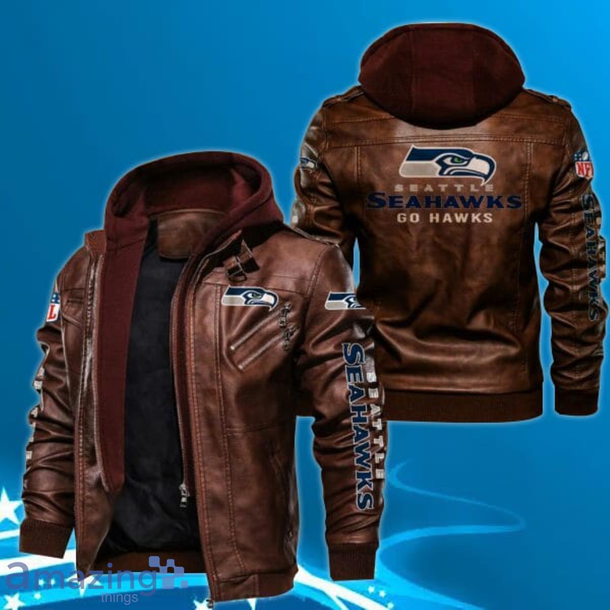 Seattle Seahawks Leather Jacket Print Full