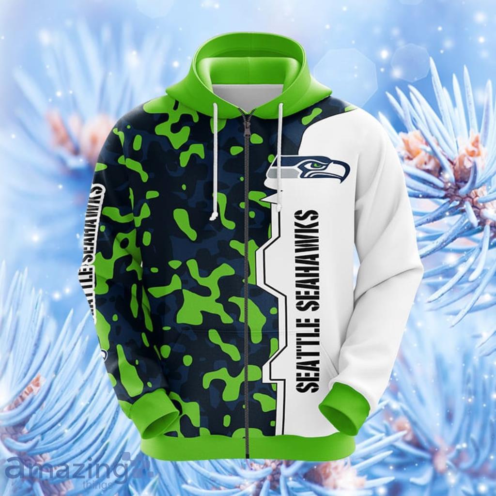 Seattle Seahawks Camo Seattle Seahawks 3D Hoodie All Over Printed
