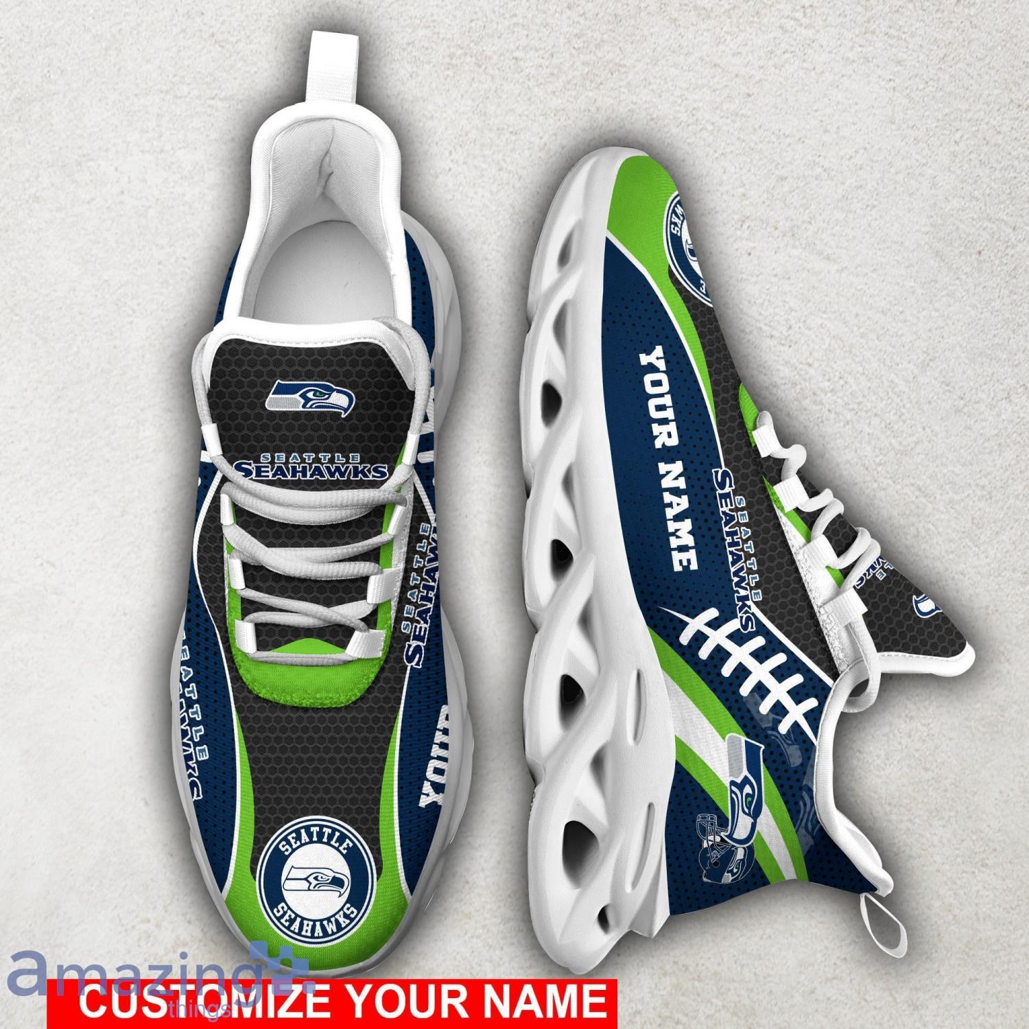 Seattle Seahawks 3D Air Cushion Sports Shoes Custom Name For Fans NFL