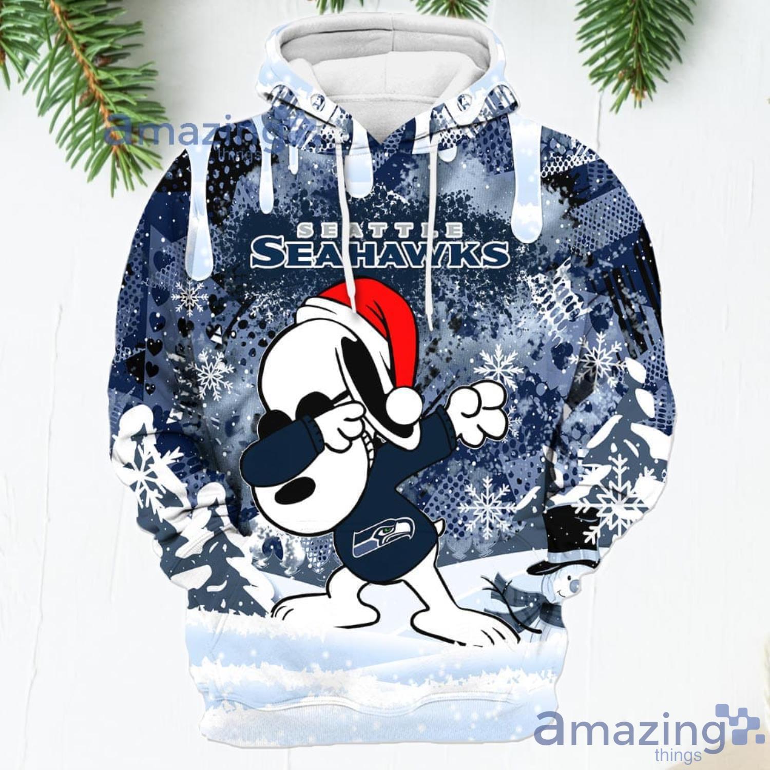 Seattle Seahawks Snoopy Dabbing The Peanuts Sports Football American  Christmas All Over Print 3D Hoodie - Banantees