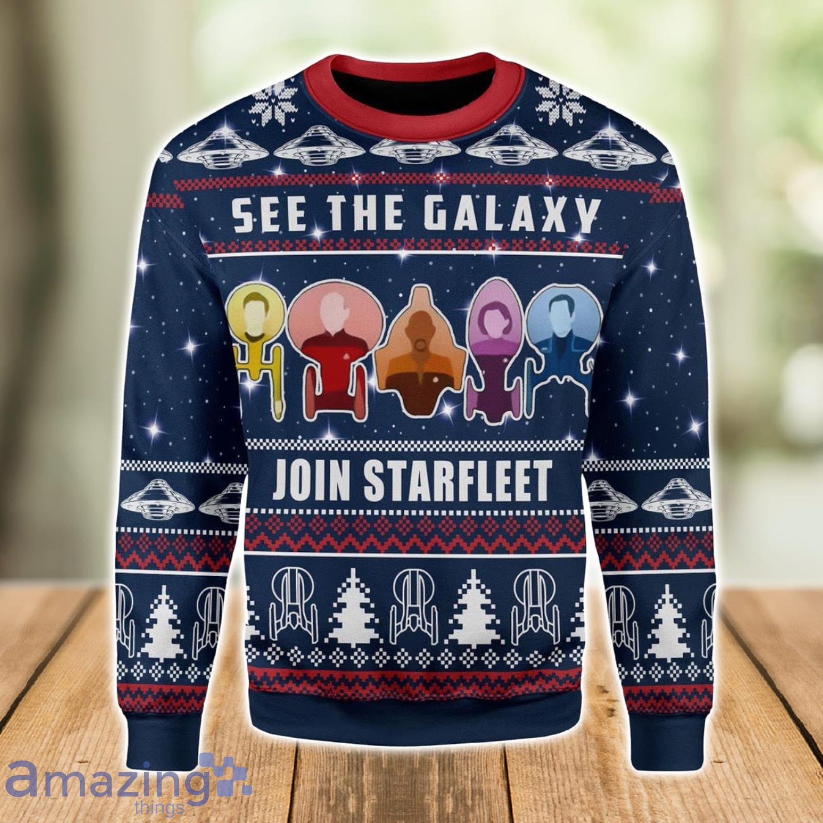 See The Galaxy Join Starfleet Ugly Christmas Sweater Xmas Gift Christmas Gift Sweater Product Photo 1
