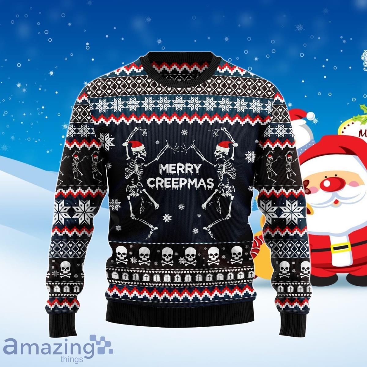 Skeleton Merry Creepmas Ugly Christmas Sweater Unique Gift Product Photo 1 Skeleton Merry Creepmas Ugly Christmas Sweater Unique Gift Product Photo 1