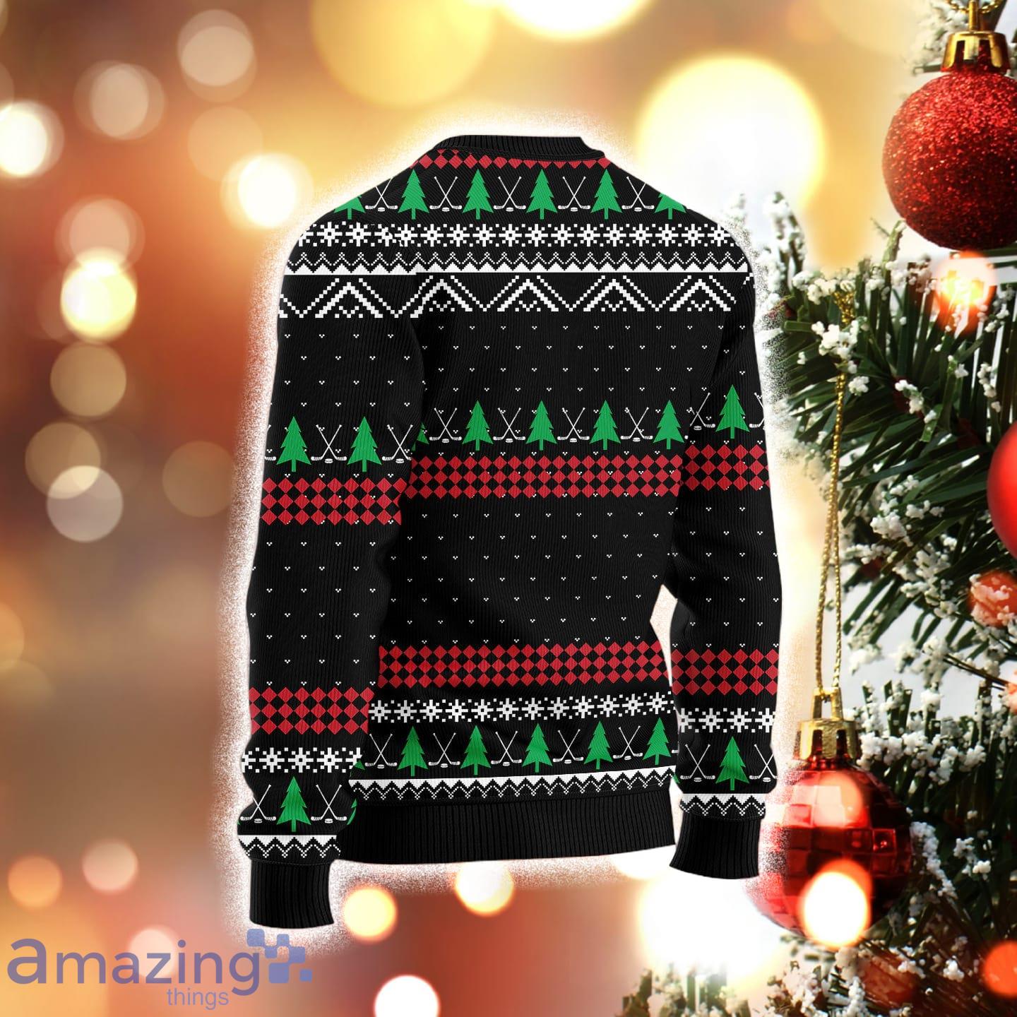 Slap Shot Santa Hockey All Over Print 3D Sweater image Slap Shot Santa Hockey All Over Print 3D Sweater Product Photo 2