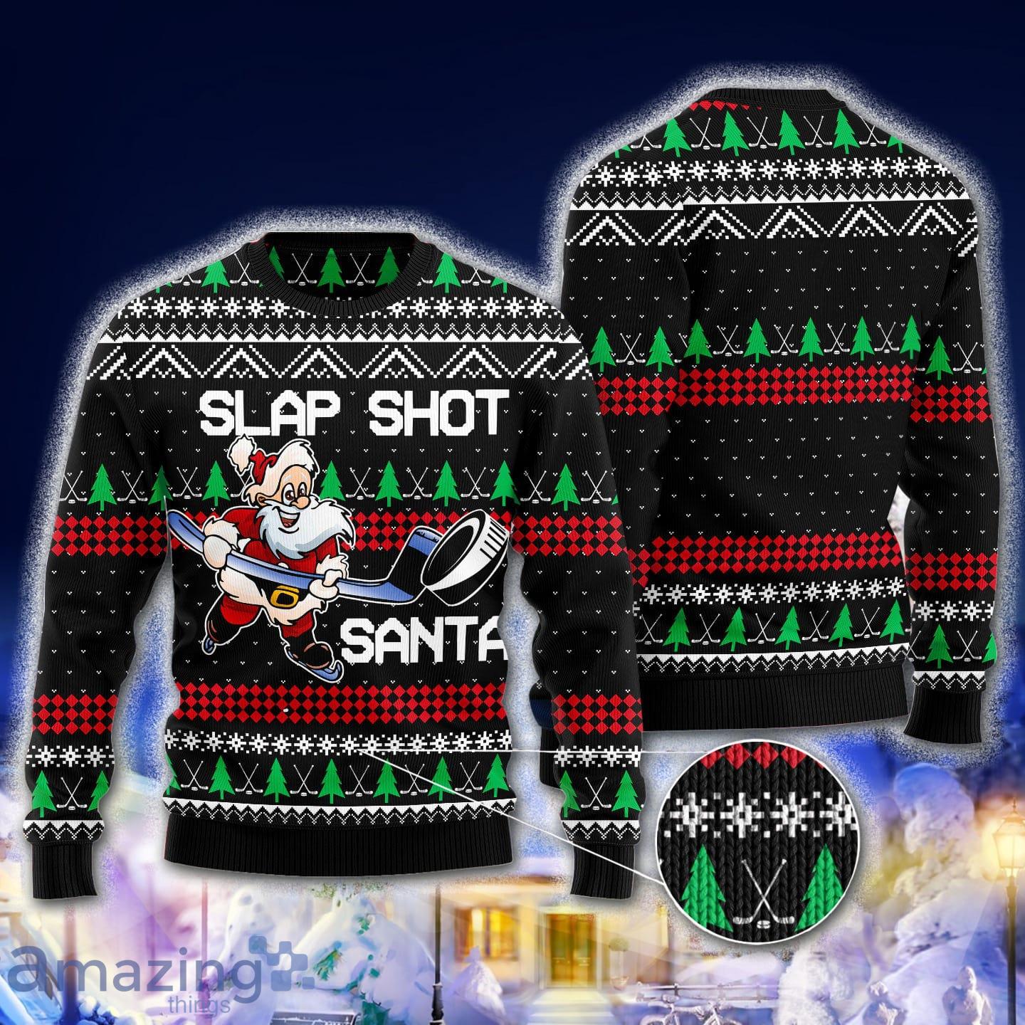 Slap Shot Santa Hockey All Over Print 3D Sweater image Slap Shot Santa Hockey All Over Print 3D Sweater Product Photo 3