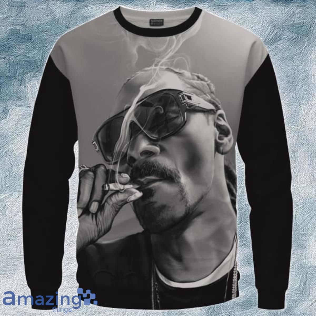 Snoop Dogg Smoking Joint Gray Black Awesome 3D Sweater Product Photo 1