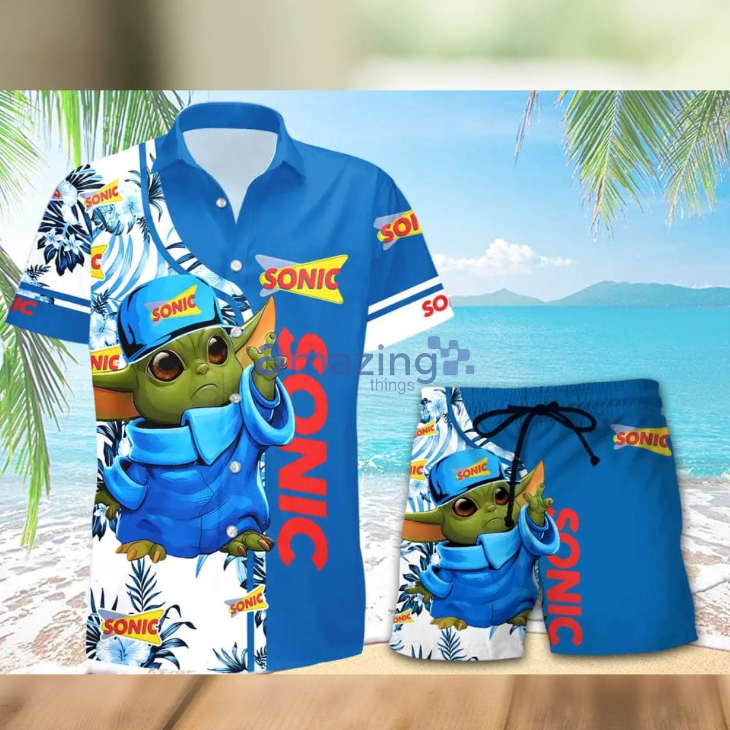 Sonic Drive-In Baby Yoda Lover Hawaiian Shirt And Shorts Aloha Summer Gift For Men And Women Product Photo 1