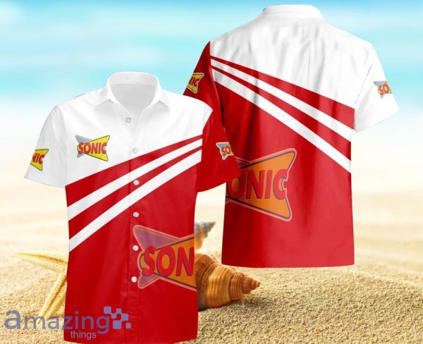 Sonic Drive-In Lgo White And Red Hawaiian Shirt For Men And Women Product Photo 1