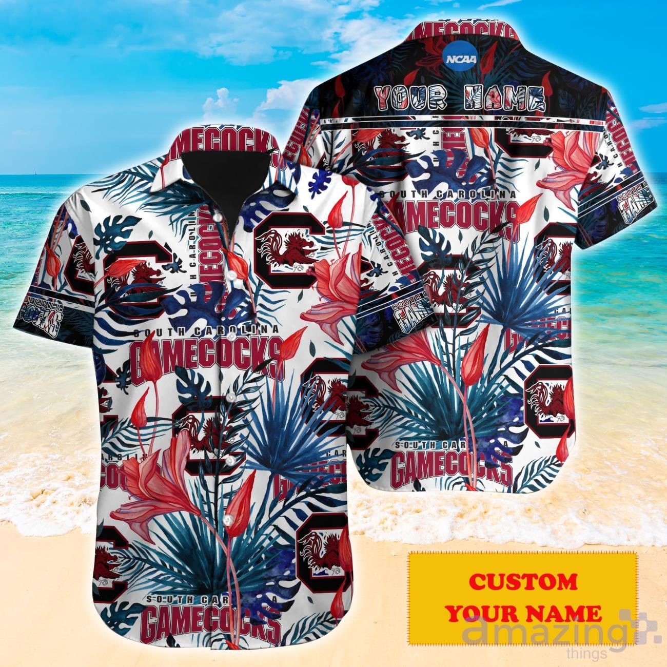 South Carolina Gamecocks NCAA1 Custom Name Hawaiian Shirt Super Hot Design For Fans image South Carolina Gamecocks NCAA1 Custom Name Hawaiian Shirt Super Hot Design For Fans Product Photo 1