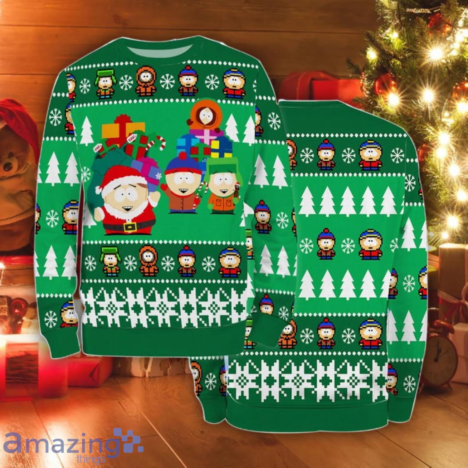 South Unisex Ho Ho Ho Men Park Xmas Ugly Christmas Sweater Christmas Holiday Gift Product Photo 1