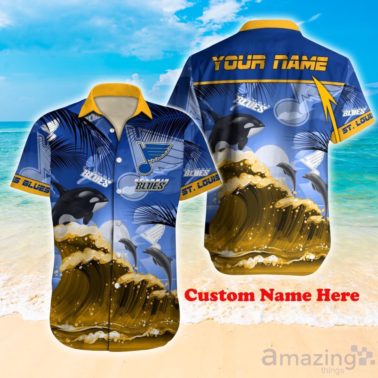 St. Louis Blues NHL Us Flag Hawaiian Shirt Custom Summer Aloha