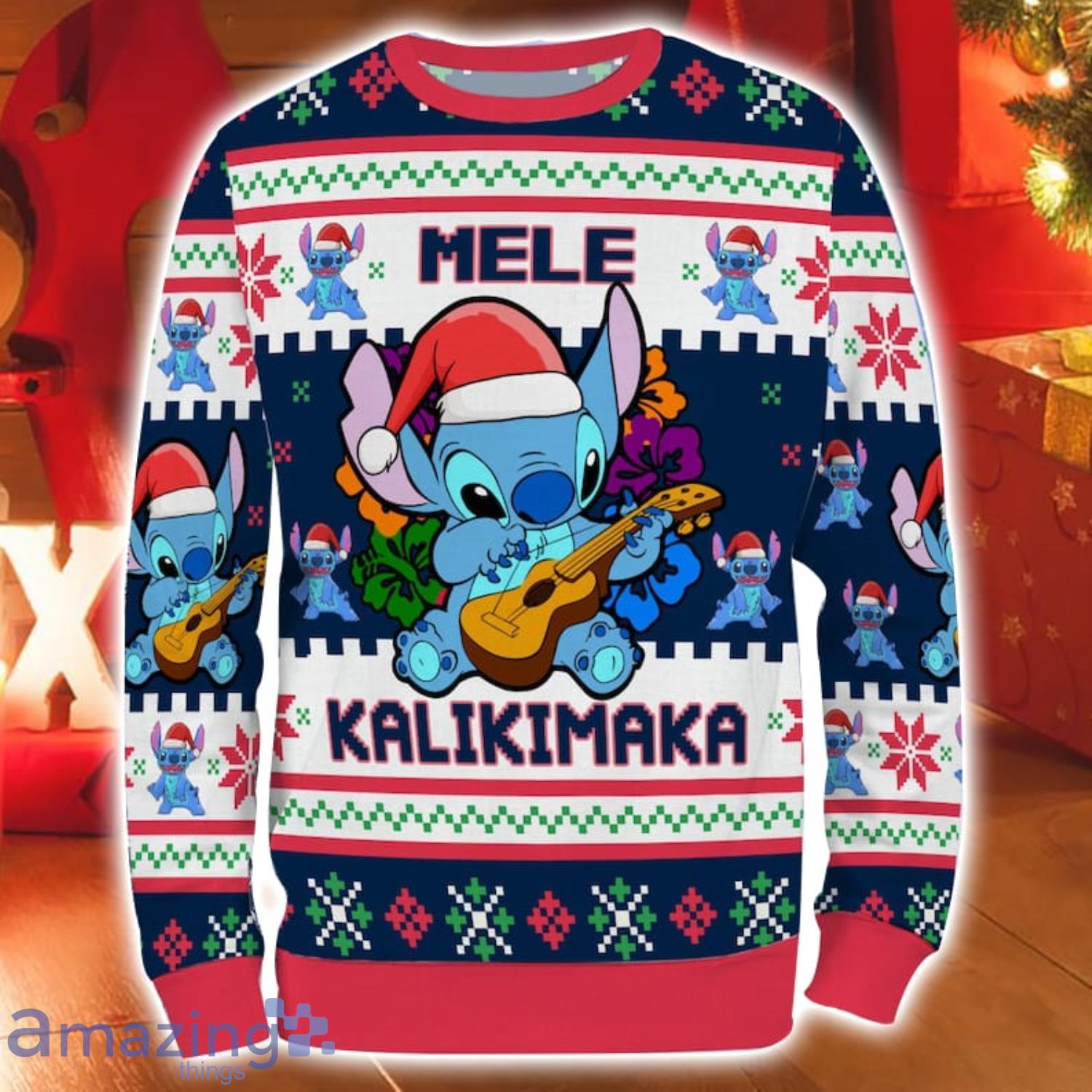 Stitch Cartoon Mele Women Kalikimaka Xmas Ugly Christmas Sweater Christmas Holiday Gift Product Photo 1
