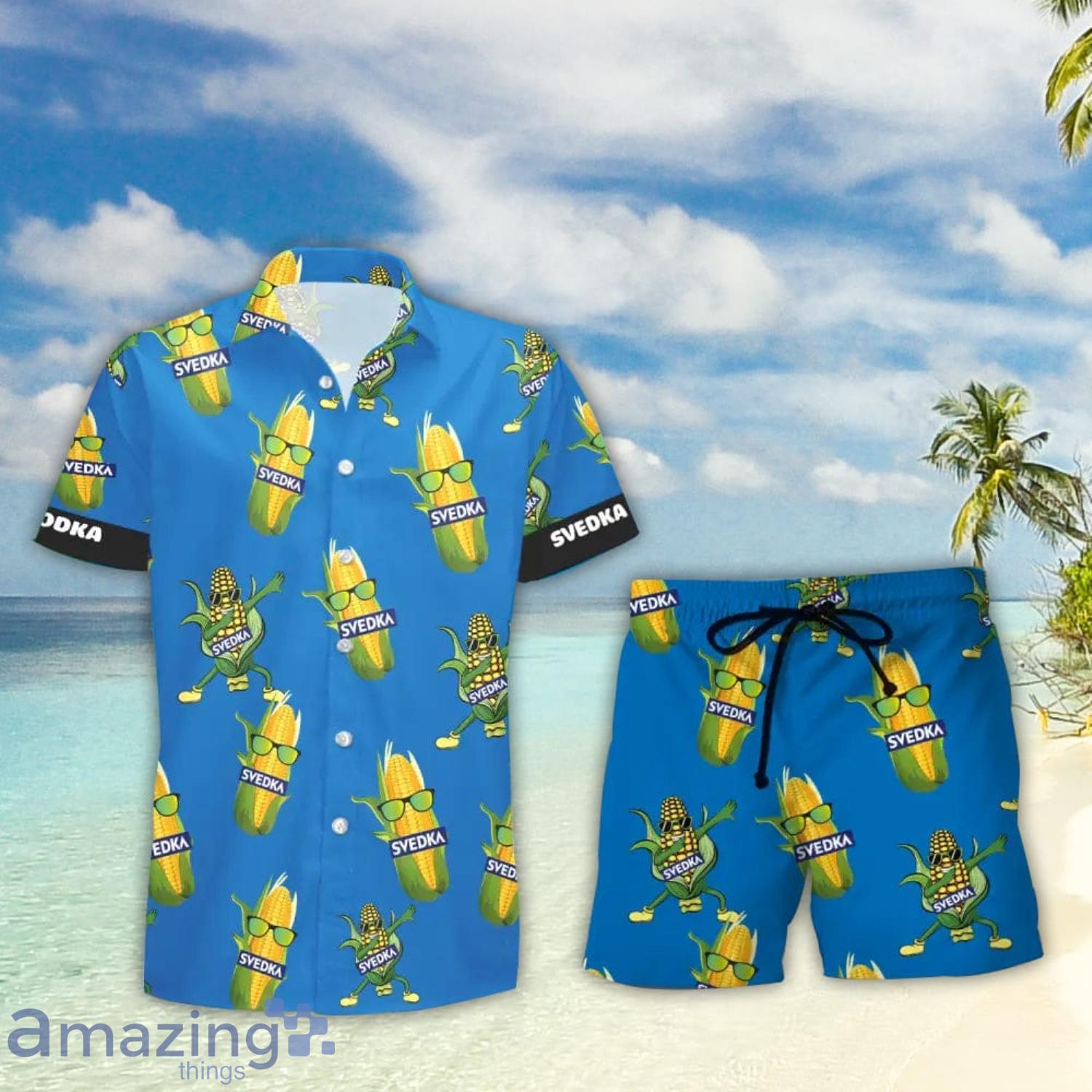 Svedka Vodka Funy Corn Aloha Hawaiian Shirt And Shorts Summer Gift - Svedka Vodka Funy Hawaiian Shirt And Short For Men And Women_1