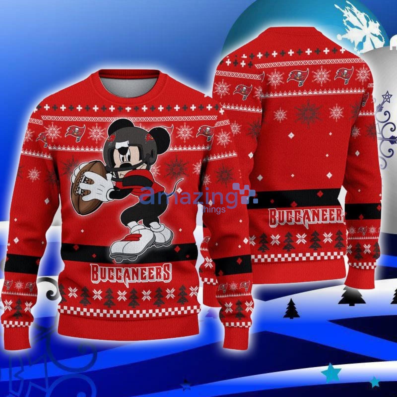 NFL Logo Tampa Bay Buccaneers HoHoHo Mickey Ugly Christmas Sweater