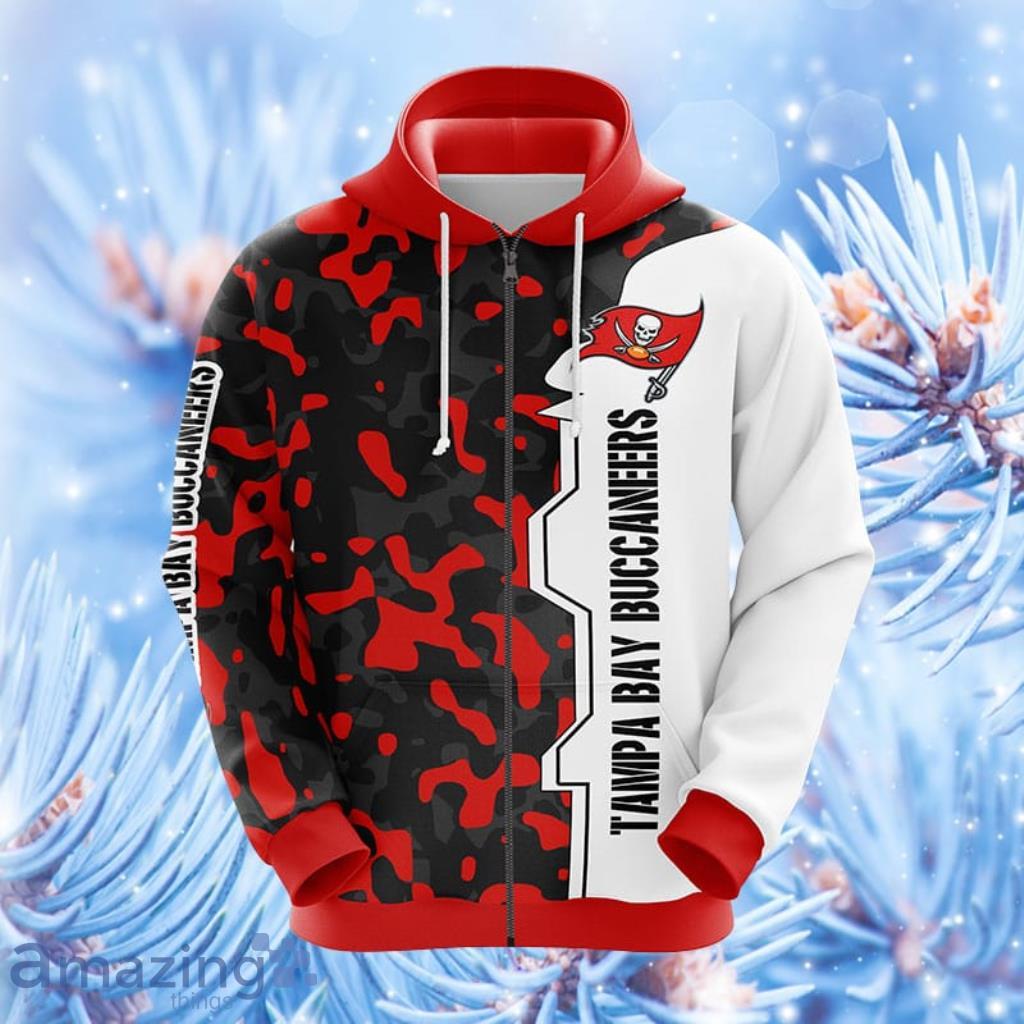 NFL Tampa Bay Buccaneers Camouflage Red Hoodie, Zip Hoodie 3D All Over  Print For Fans