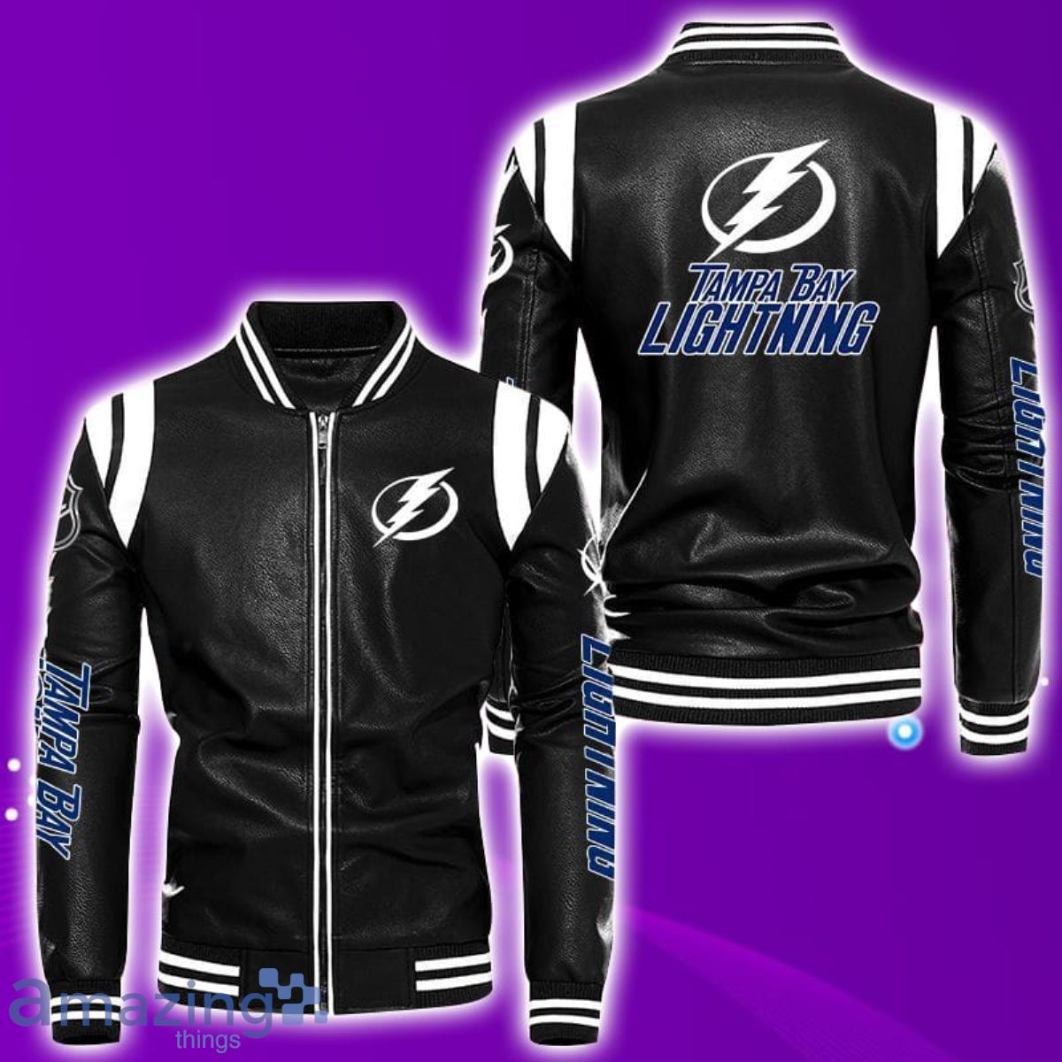 Tampa Bay Lightning Leather Bomber Jacket Best Gift For Men And Women Fans Product Photo 1