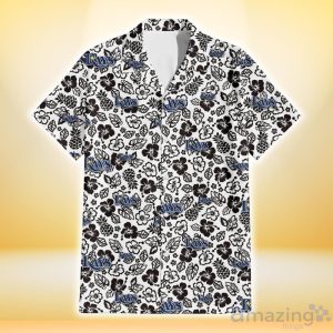 Tampa Bay Rays Black And White Hibiscus Leaf White Background 3D Hawaiian Shirt Gift For Fans Product Photo 2