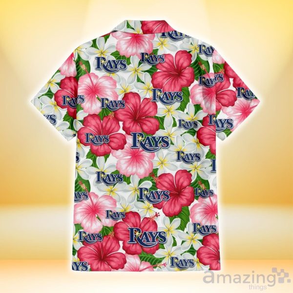 Tampa Bay Rays Light Pink Hibiscus White Background 3D Hawaiian