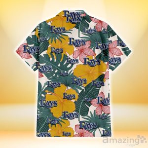 Tampa Bay Rays Yellow Hibiscus Green Banana Leaf Pink Porcelain Flower 3D Hawaiian Shirt Gift For Fans image Tampa Bay Rays Yellow Hibiscus Green Banana Leaf Pink Porcelain Flower 3D Hawaiian Shirt Gift For Fans Product Photo 3