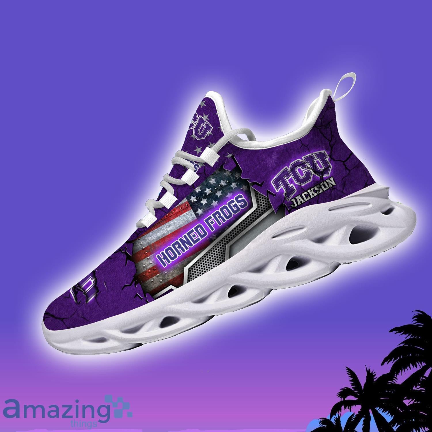TCU Horned Frogs NCAA1 Clunky Sneakers Custom Name Sport Max Soul Shoes For Fan image TCU Horned Frogs NCAA1 Clunky Sneakers Custom Name Sport Max Soul Shoes For Fan Product Photo 3