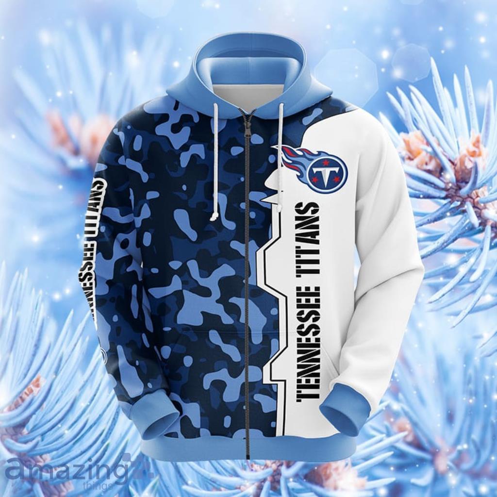 Tennessee Titans Camo Hoodie, Navy Blue/Light Blue