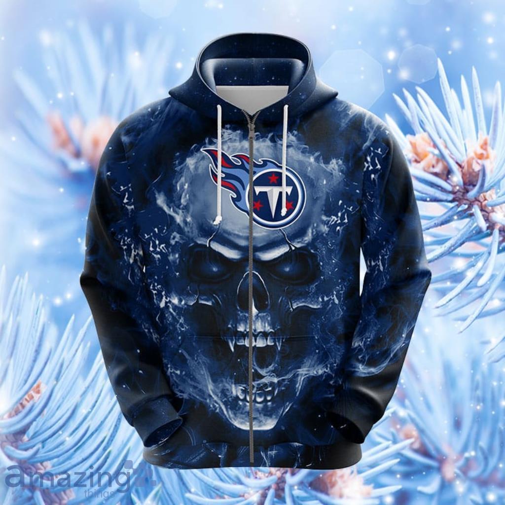 Tennessee Titans NFL Skull Funny Blue Hoodie Zip Hoodie 3D All