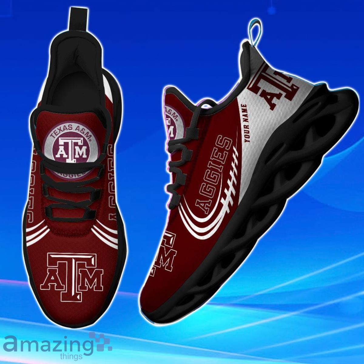 Texas A&M Aggies Custom Name Max Soul Shoes Unique Gift Product Photo 1