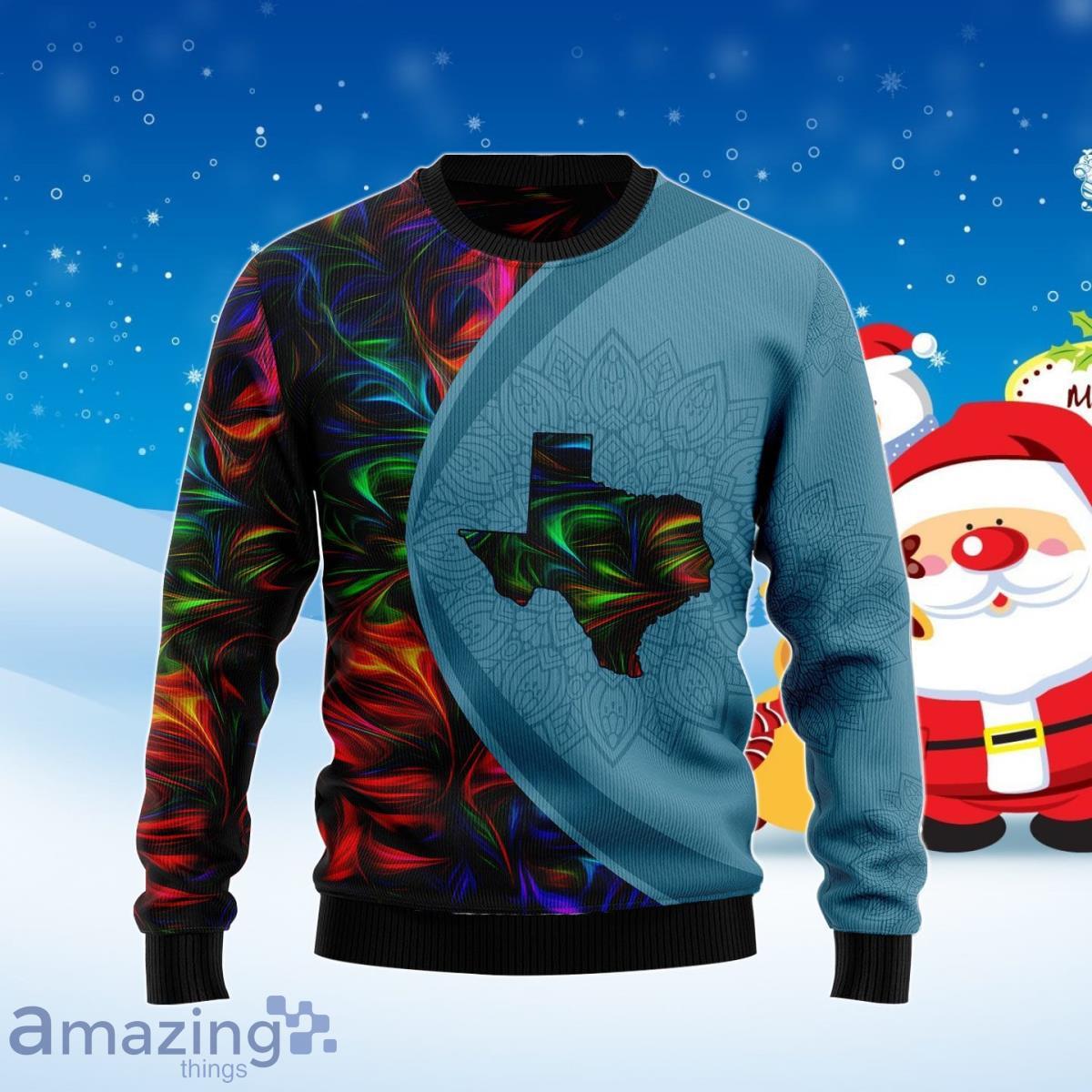 Texas Fractal Pattern Ugly Christmas Sweater Unique Gift Product Photo 1