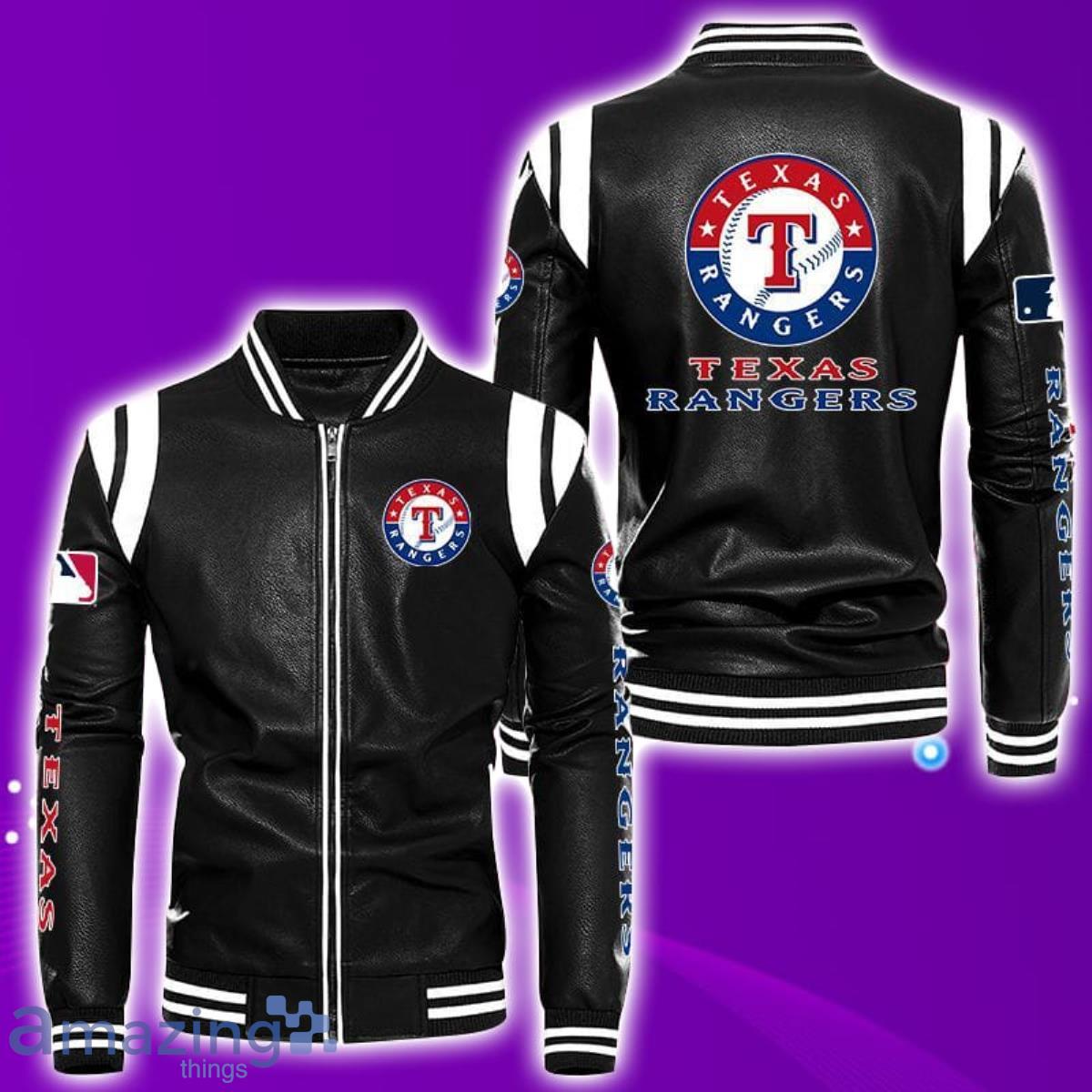 Texas Rangers Leather Bomber Jacket Best Gift For Men And Women Fans