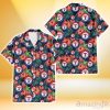 Texas Rangers Orange Hibiscus Green Tropical Leaf Dark Background 3D Hawaiian Shirt Gift For Fans
