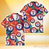 Texas Rangers Orange White Tropical Hibiscus Green Leaf 3D Hawaiian Shirt Gift For Fans