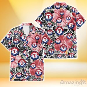 Texas Rangers Red And White Hibiscus Dark Leaf Black Background