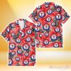 Texas Rangers Red Hibiscus Gray Leaf Beige Background 3D Hawaiian Shirt Gift For Fans