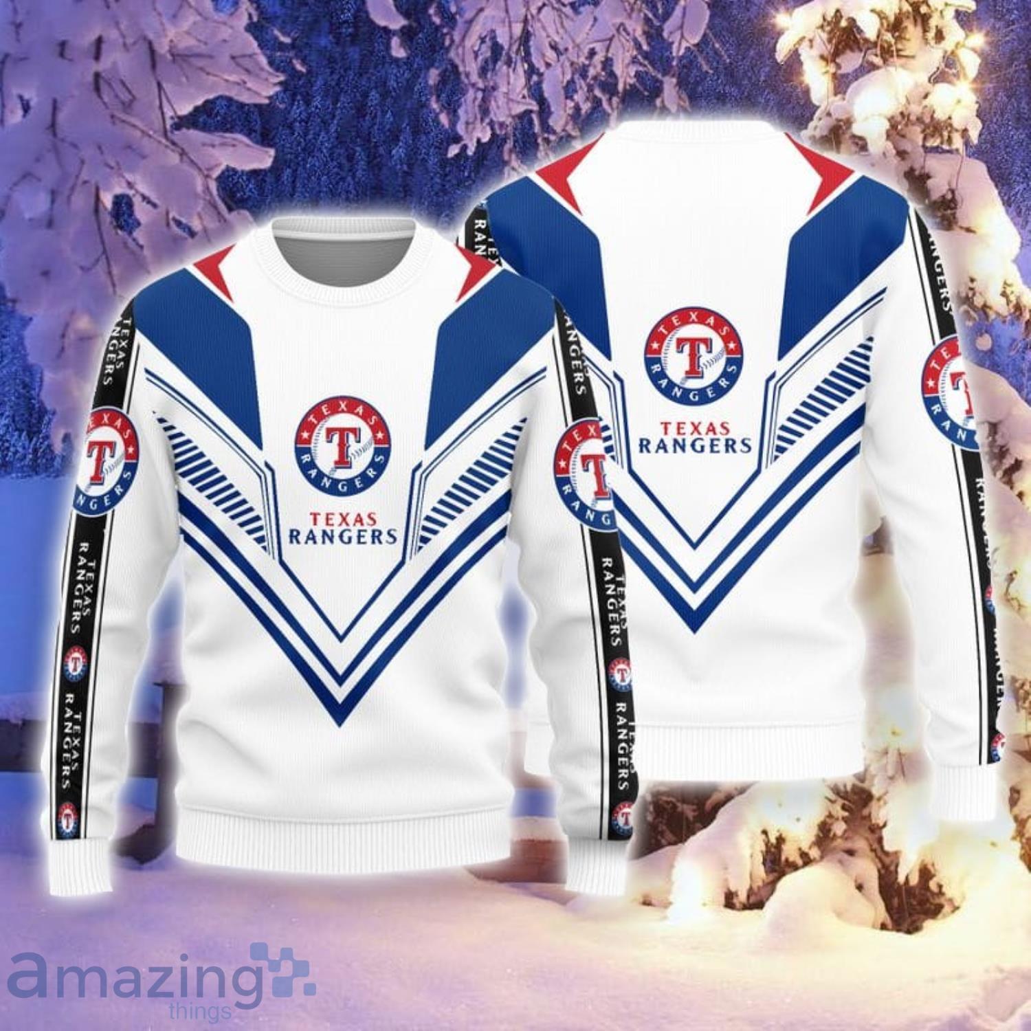 Texas Rangers White 3D Sweater Christmas Gift
