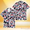 Texas Rangers White Hibiscus Porcelain Flower Palm Leaf Black 3D Hawaiian Shirt Gift For Fans