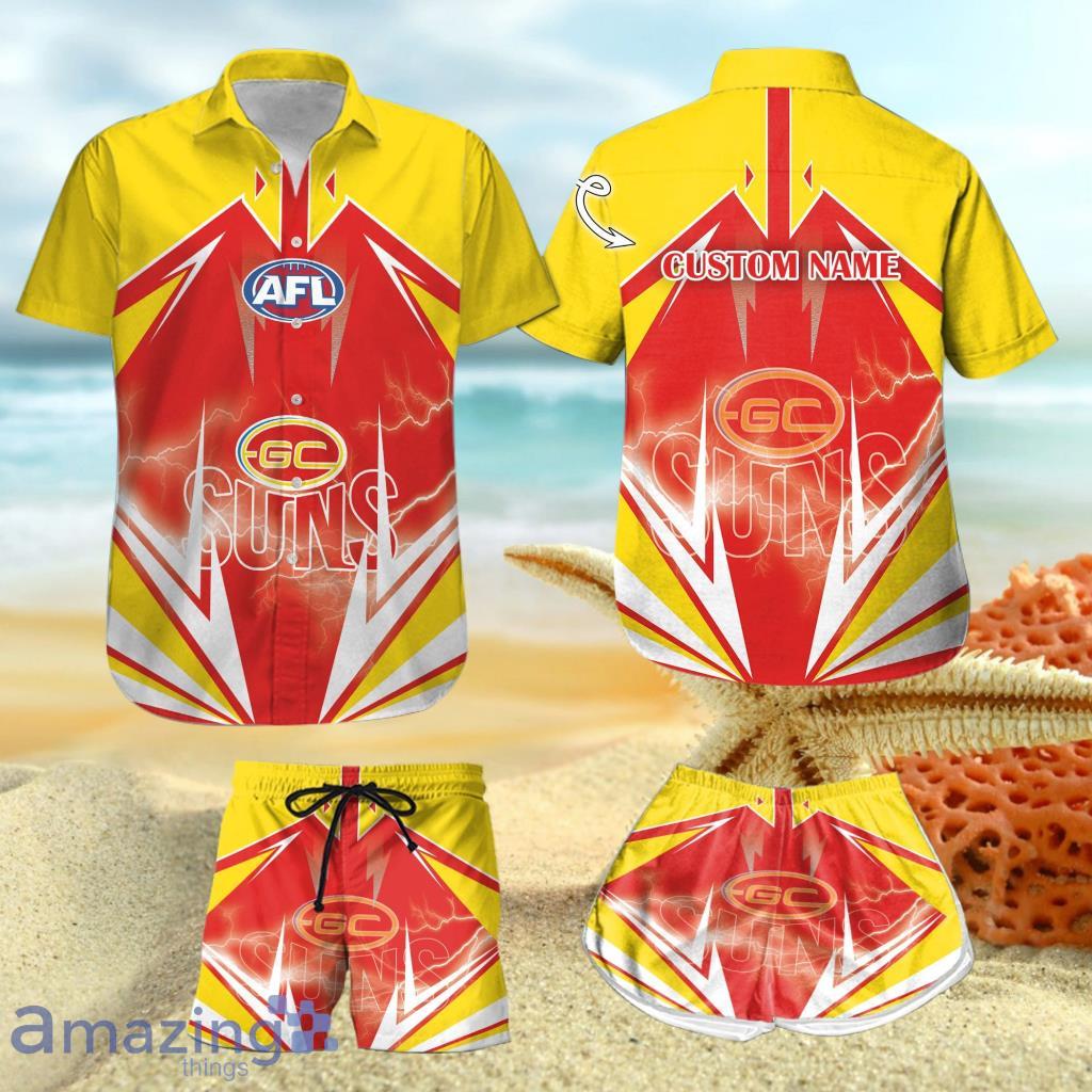 Thahwaii041 Phuc Personalized Gold Coast Football Club Hawaiian Shirt And Shorts Afl Hawaii Gift For Men And Women Product Photo 1
