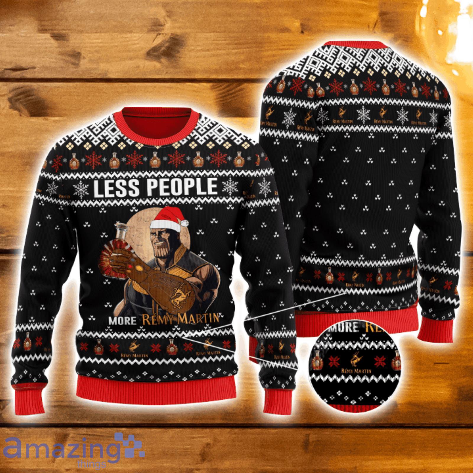 Thanos Less People More Remy Martin 3D Ugly Christmas Sweater Men And Women Christmas Gift Product Photo 1