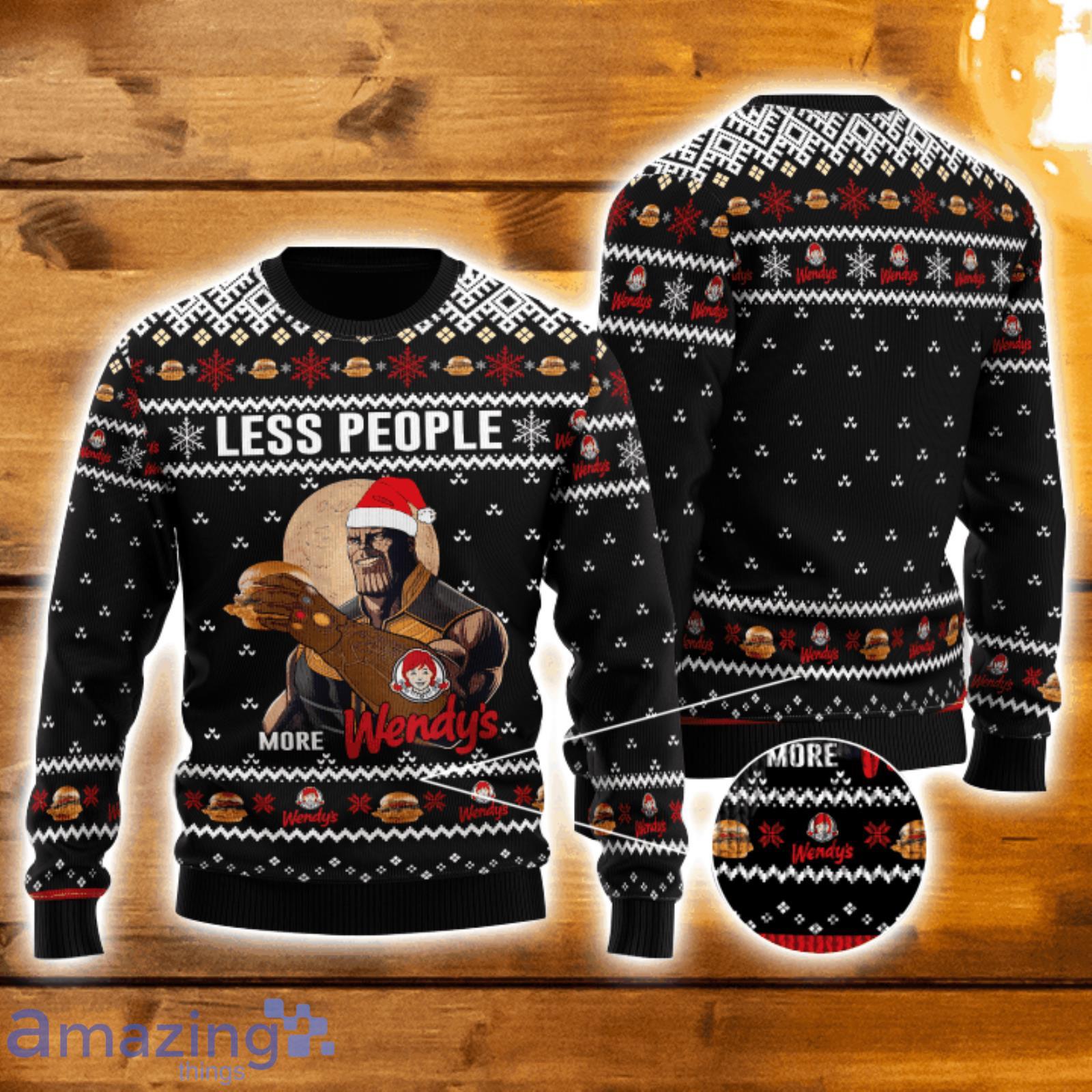 Thanos Less People More Wendy's 3D Ugly Christmas Sweater Men And Women Christmas Gift Product Photo 1