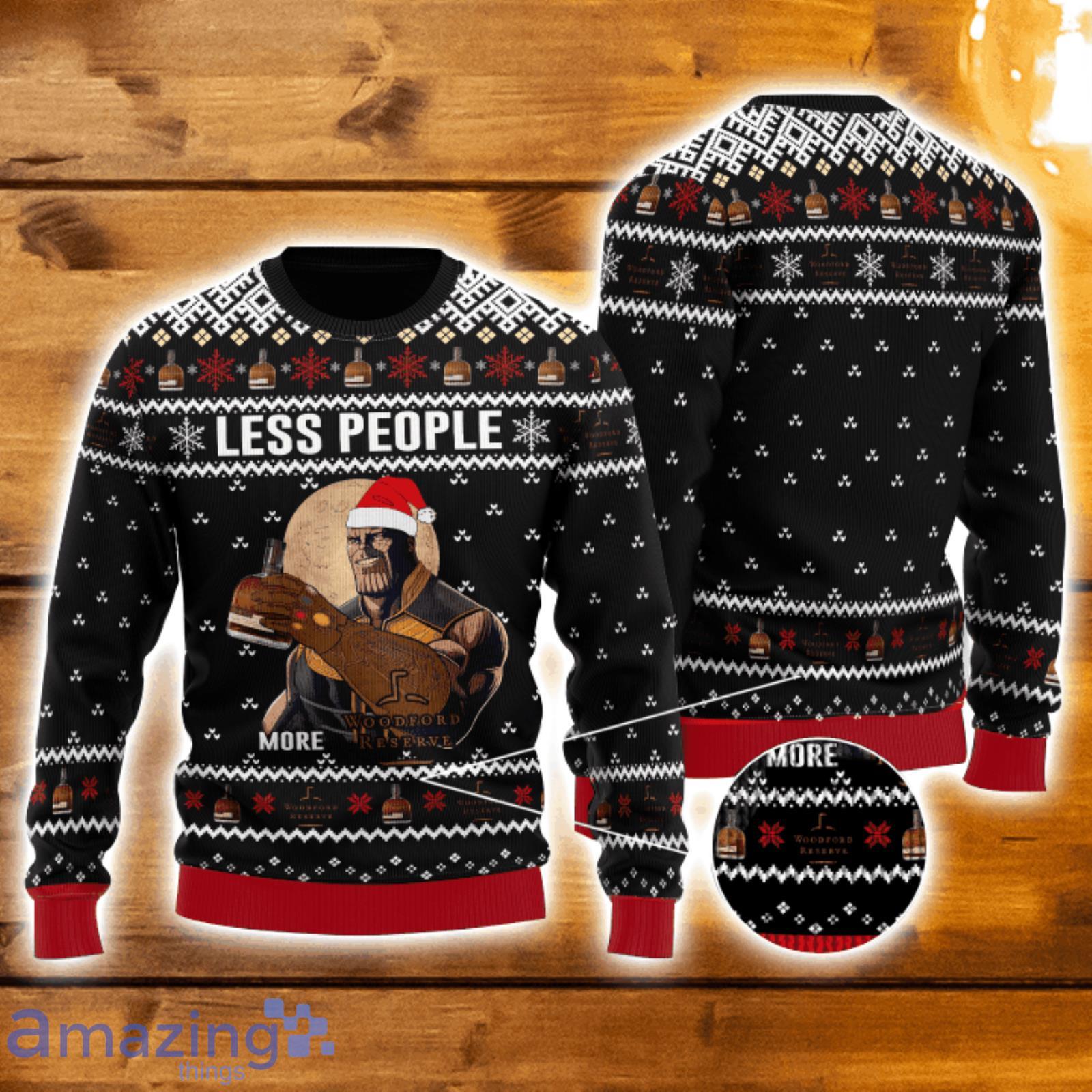 Thanos Less People More Woodford Reserve 3D Ugly Christmas Sweater Men And Women Christmas Gift Product Photo 1